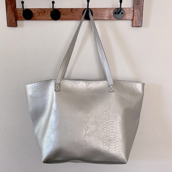Bath & Body Works Handbags - Bath and Body Works Silver Tote Bag